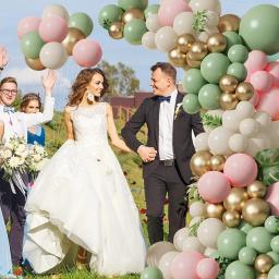 Kit Garland Balões para Festa de Aniversário e Decorações de Casamento, Balões Dourados Metálicos, Verde Sábio e Rosa, Areia Branca, 125 unid - Image 3