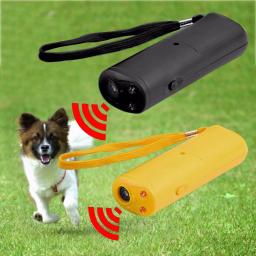 Fortalecer o equipamento de treinamento do cão do animal de estimação ultra-som repelente 3 em 1 dispositivo treinador controle anti barking parar casca dissuents - Image 2