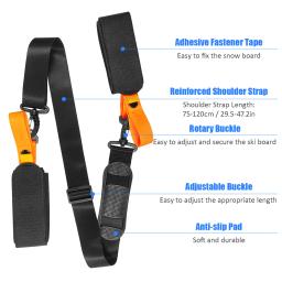 Ski Pole Strap, Ski Pole Shoulder Strap, Ski Snowboard Correia Fixa com Ant-Slip Pad, Acessórios de esqui, Nylon ajustável - Image 3