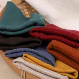 Tecido com nervuras de malha de algodão elástico Tecido de manga elástica para camisola, Tecido de manguito estendido, Suprimentos de costura DIY - Image 5