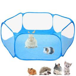 Animal de estimação portátil cerca gatinho gaiola dobrável gaiola cercadinho para hamster ouriço pequeno animal coelho filhote de cachorro guiné pequeno animal portador - Image 4