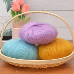 Bola de fios longos de mohair, tecidos à mão, pacote de material DIY, escavado, camisola, xale, lenço, 150g, 6 pcs por pacote - Image 3