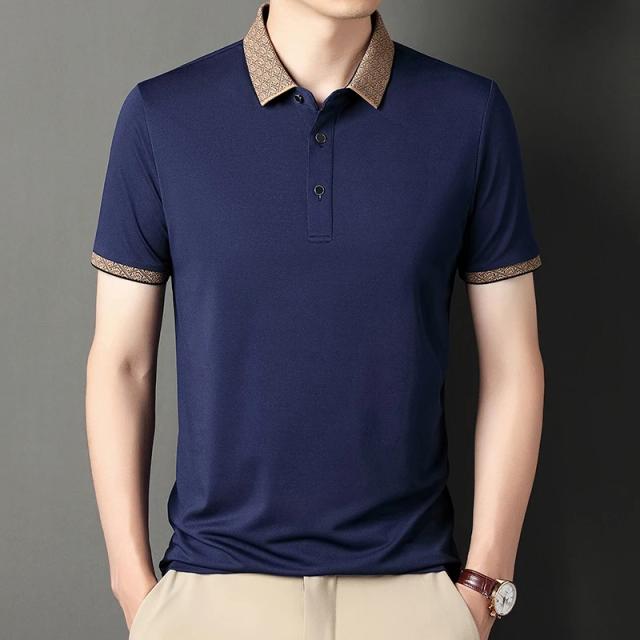 Camiseta Polo Masculina Estampada Slim Fit Colorida e Refrescante para o Verão
