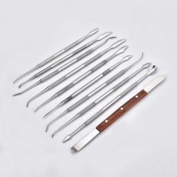 Aço inoxidável vela escultura conjuntos de ferramentas, cerâmica e argila ferramentas, jóias cera moldes, escultura conjuntos, 10 pcs - Image 2