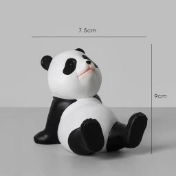 Estatuetas panda para celular interior, suporte universal para celular, escultura moderna de resina, estátua para casa e escritório, decoração de mesa - Image 5