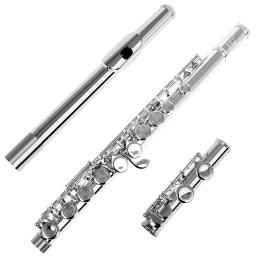 Slade 16 furos abertos fechados c chave profissional flauta transversal concerto instrumento musical com caixa de limpeza pano vara luvas - Image 2