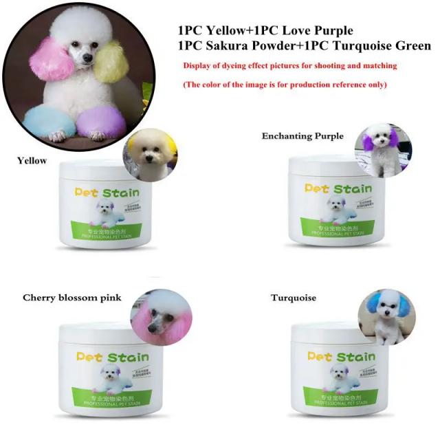 Dye Cream Semi Permanente para Cães, Pigmento Colorido Brilhante para Cabelo de Cachorro - 100g