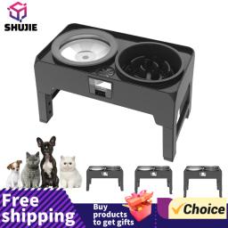 Tigelas elevadas de alimentação lenta para cães Ajustável levantada tigela de cachorro sem derramamento tigela de água antiderrapante Dog Food Bowl Stand para Pet - Image 1