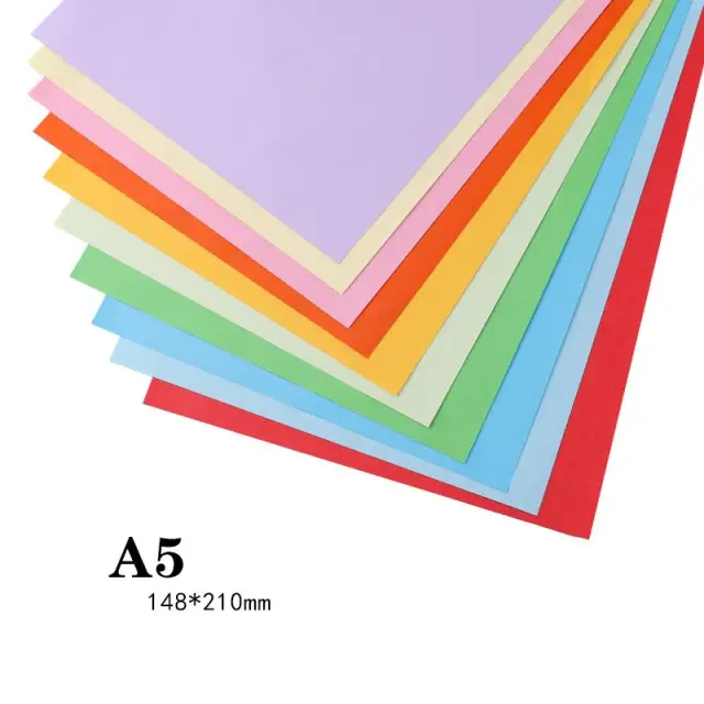 Papel Colorido Dupla Face A4 e A5 para Scrapbook e DIY, 100 Folhas Ideais para Escola e Escritório