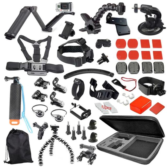 Kit Completo de Acessórios para GoPro Hero: Suporte Ideal para Mergulho, Esqui, Equitação, Paraquedismo e Esportes Radicais
