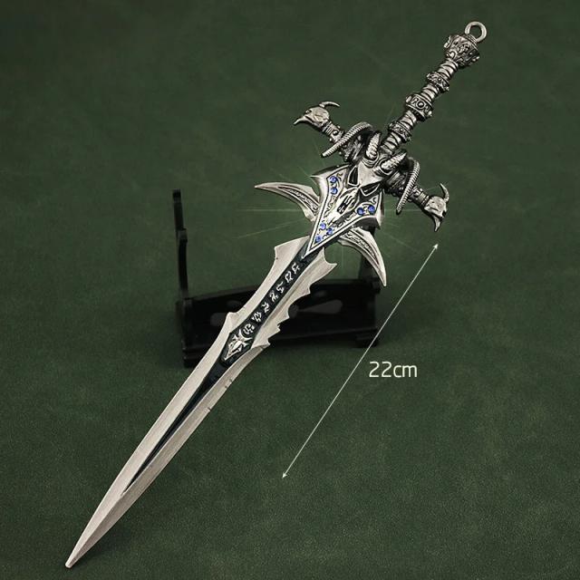 Katana Miniatura de Metal para Decoração e Cosplay, Espada Medieval Inspirada em The Witcher para Artesanato e Ambientes, 22cm