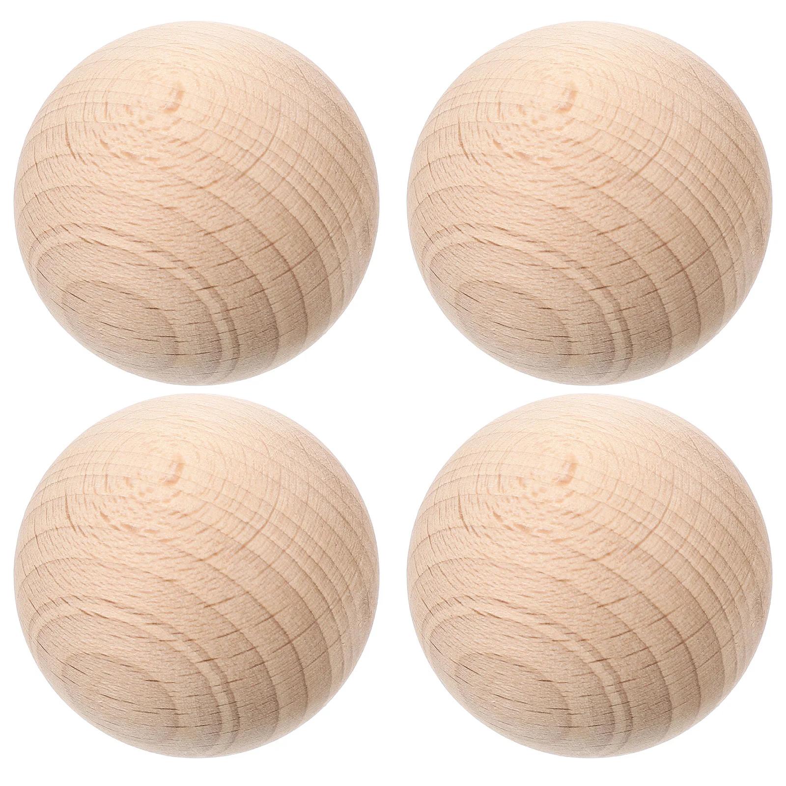 Croquet Petanca Balls for Kids, Bola de madeira para crianças, Rolling Kick, 4 pcs - Image 1
