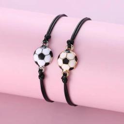 Braceletes de futebol para homens e mulheres, joias esportivas, amizade, acessórios para festas, decoração de moda, 2 peças, 2024 - Image 1