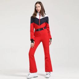 Fatos de esqui para neve GSOU para mulheres, à prova de vento, grossos, esportivos, snowboard, conjuntos de peça única, impermeáveis, macacões de esqui, isolamento - Image 2