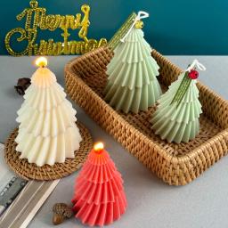 Molde de vela de silicone de pinho geométrico 3d, faça você mesmo, árvore de natal, artesanato, presentes, moldes de resina de sabão aromath, materiais de decoração de casa - Image 6