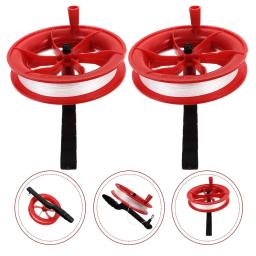 Plástico voando Kite String com carretel, alta qualidade, vermelho e preto, Outdoor Sports Acessórios, 2pcs - Image 2