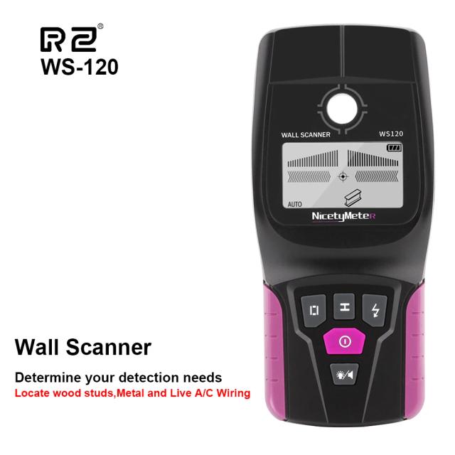RZ Scanner de Parede Multifuncional Detector de Fios e Metais 100mm