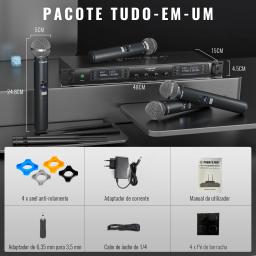 PTU-7000 Phenyx Pro Profissional Quad Channel UHF Sistema de microfone sem fio Microfones portáteis para Igreja, DJ, Cantar, Karaokê - Image 6