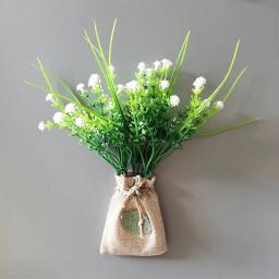 Compre 3 ganhe 1 bolsa de linho flores artificiais adesivos magnéticos faça você mesmo simulação de flor de geladeira ímã de cozinha decoração de casa presente - Image 6