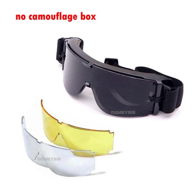 Óculos Táticos Com 3 Lentes para Airsoft e Paintball - Proteção Balística Contra Vento e Impactos