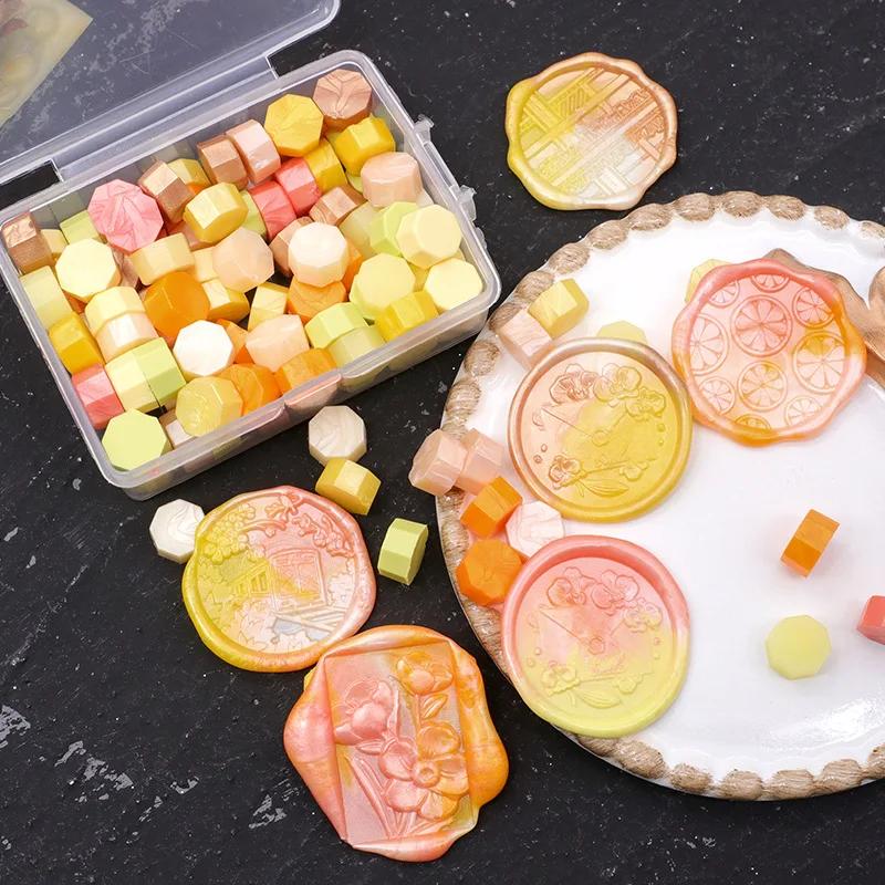 Aurora Mixed Color Wax Partículas, Material de cera perolado, DIY, Conta Mão, Selagem Envelope, Convite, Selagem Artesanato, 100pcs - Image 1