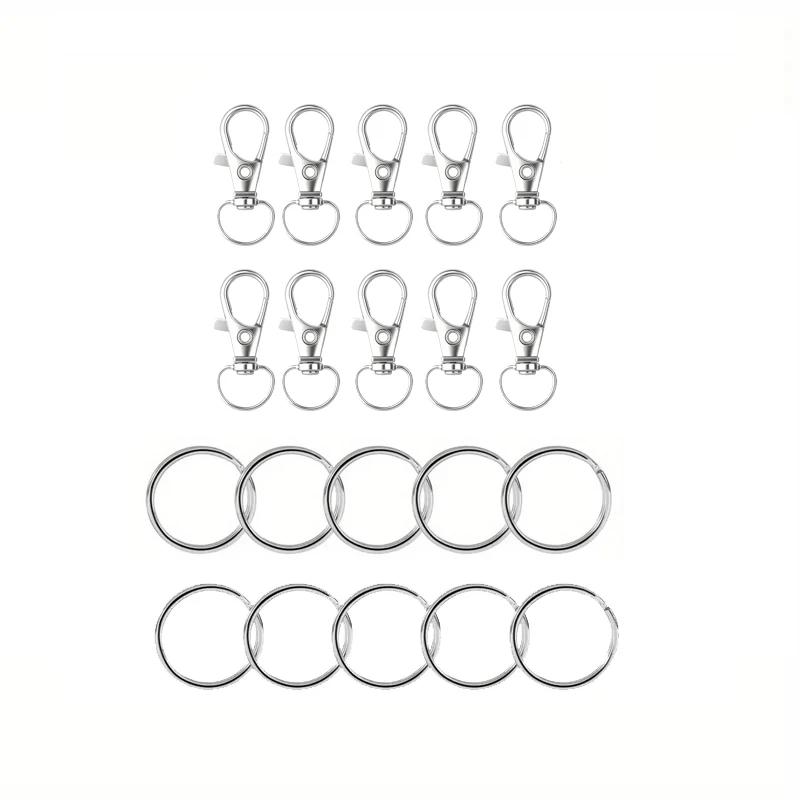 Fechos giratórios Lanyard Snap Hooks com chaveiros Chaveiro Clip Ganchos Fechos Garra de Lagosta para Chaveiros Artesanato de Jóias DIY, 20Pcs - Image 1