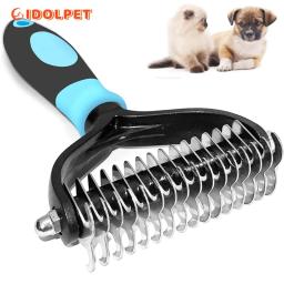 Profissional Pet Deshedding Escova, Dematting Pente Do Cão, Ancinho De Gato, Puppy Grooming Ferramentas, subpêlo, derramamento, voando Cabelo, 2 Lados - Image 1