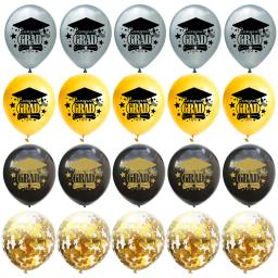 Balões de látex com confete, Graduação Decoração do partido Suprimentos, Ouro e preto, Suprimentos Graduação, 2024, Presente, 10Pcs - Image 6
