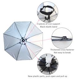 Portátil e dobrável chapéu guarda-chuva, impermeável, para pesca ao ar livre, camping, praia, tampa da cabeça, 55-95cm - Image 5
