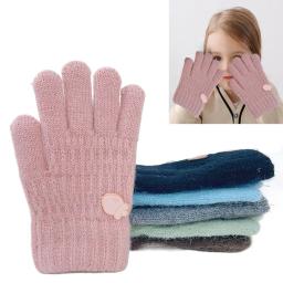 Luvas de malha grossa para crianças, luvas de esqui quentes, aquecedor de mão à prova de vento, meninos e meninas, bebê, outono - Image 1