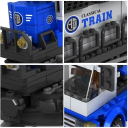 Ausini-Cidade Trem Modelo Blocos De Construção, vagão, transporte de carga, passageiro Estação Ferroviária, trilho Faixas, Locomotiva Construção Brinquedos - Image 6