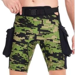 Shorts de mergulho unissex de neoprene de 2,5 mm com bolso e cinto ajustável, calor, para homens e mulheres, calças de equipamento de mergulho. - Image 3