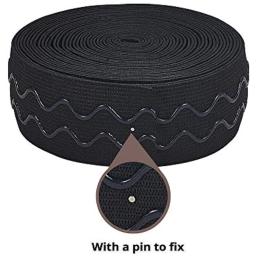 Non-Slip Silicone Gripper Band, Elástico para Projeto de Costura Vestuário, Preto, 1.5 "Wide, 6 Jardas - Image 2
