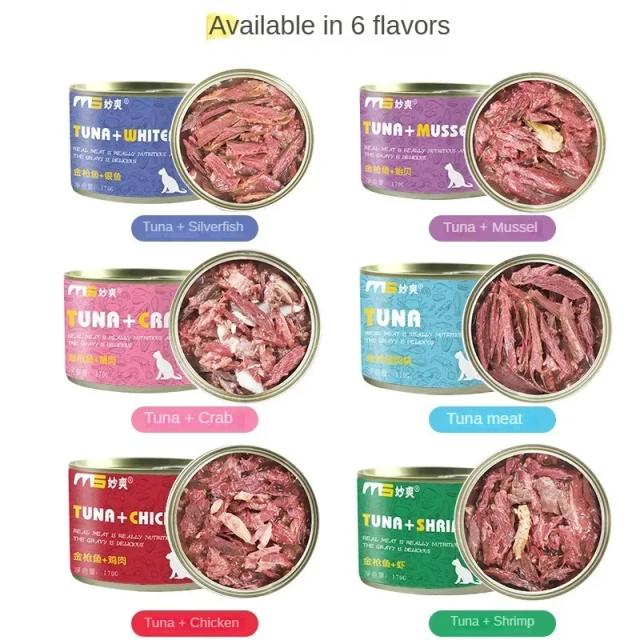 Petisco Enlatado de Atum para Gatos Adultos e Gatinhos - Snack Húmido para Treino, 170g