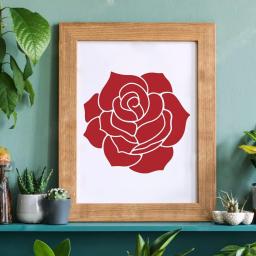 Quadrado Rose Flower Stencil, Arte e Artesanato Stencil, DIY Pintura em Madeira, Branco, 12 "x 12" - Image 5