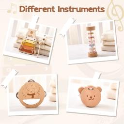 Brinquedos musicais Montessori de madeira para crianças, xilofone de percussão do bebê, Tubo de som de chuva, Música Shaker - Image 3