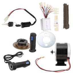 Kit de Conversão E-Bike com Motor Escovado, Controlador, Pedaleiro 65T, Roda Livre e Acelerador, Alta Atualização, 24V, 250W - Image 3