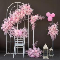 Fundo De Flor Artificial, Arco Do Casamento, Linha De Flores, Arranjo Floral, Foto Props, Branco Puro, Decoração De Casamento De Luxo, Decoração De Palco - Image 3