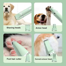 Conjunto de ferramentas elétricas 4 em 1 para tosa de animais de estimação, cortador de cabelo de cachorro, recarregável por USB, aparador de corte de cabelo, barbeador, suprimentos para gatos - Image 3