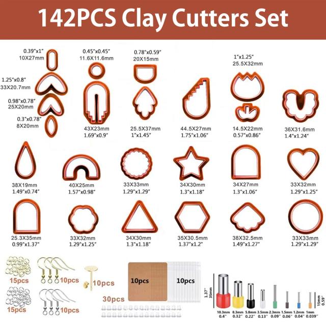 Conjunto de Cortadores de Argila Polimérica para Criação de Jóias DIY - Moldes Inoxidáveis em Diversas Formas para Brincos e Acessórios Artesanais