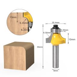 Corner Round Over Router Bit com rolamento, Fresa para madeira, Ferramenta para madeira, Tungstênio, Carboneto, 8mm - Image 6