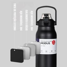 Garrafa Térmica de Aço Inoxidável De Grande Capacidade Com Palha Copo Térmica Fria e Quente Vácuo - Image 5