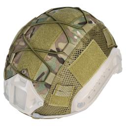 Capa de capacete tático camo rápido airsoft paintball capacete de corte alto pano caça tiro capacete acessórios com cabo elástico - Image 4
