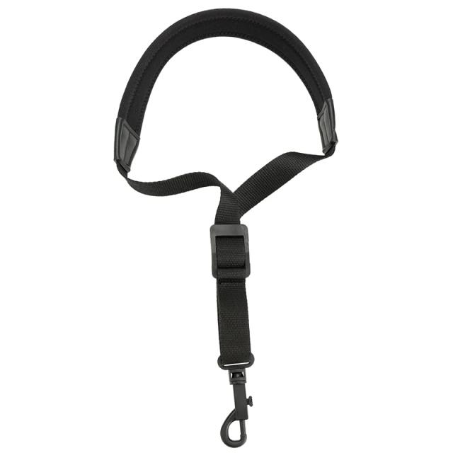 Cinta Acolchoada Ajustável para Saxofone com Gancho Snap - Preto e Café