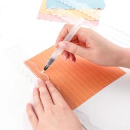 Acrílico Tear Réguas Guias, canetas de água, borda Deckle, papel rasgando Régua, para criar bordas decorativas, DIY Craft Project, 3pcs - Image 2