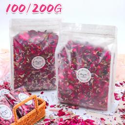 Confete de casamento para festa, flor seca natural, decoração de casamento biodegradável, festa de aniversário, pétala de rosa vermelha, DIY, biodegradável - Image 1