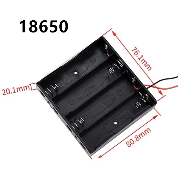 Caixa de Armazenamento para Baterias 18650 com Suporte e Fios – Opções de 1 a 4 Compartimentos