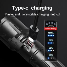 Lanterna LED de liga de alta potência 1000000LM 5000mAh Ultra poderosa recarregável de grande capacidade Lanterna tática do exército ao ar livre - Image 3