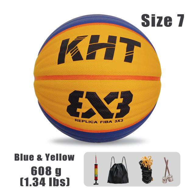 KHT-Match Bola de Basquete PU de Alta Elasticidade e Aderência para Todos os Gêneros, Tamanhos 6 e 7, Ideal para Treinos de Rua e 3x3
