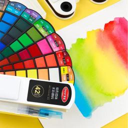 Conjunto de tinta aquarela sólida portátil para iniciantes, pigmento com caneta de água, arte de pintura, novo, 36 cores, 42 cores - Image 2